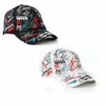 More Vlone Graffiti Baseball Cap Hat Black White