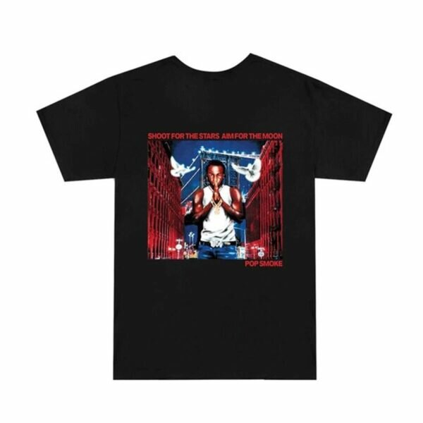 Rappers Collab Vlone City Tee Pop-Smoke Black