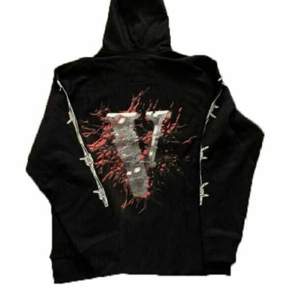 Rappers Collab Vlone Splatter Hoodie Juicewrld Black